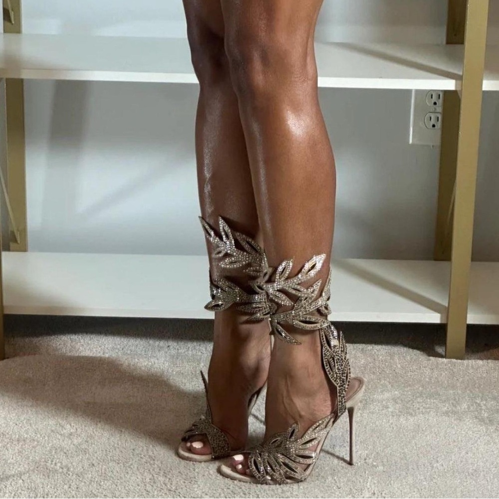 Sergio Rossi Royal Glass Sandals Heels 
Size EU37/ US7
4.5" heel